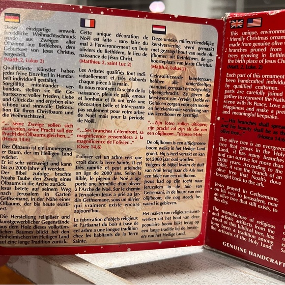 Genuine Olive Wood Small Nativity Scene Ornament Israel Holy Land In Box - Picture 7 of 14